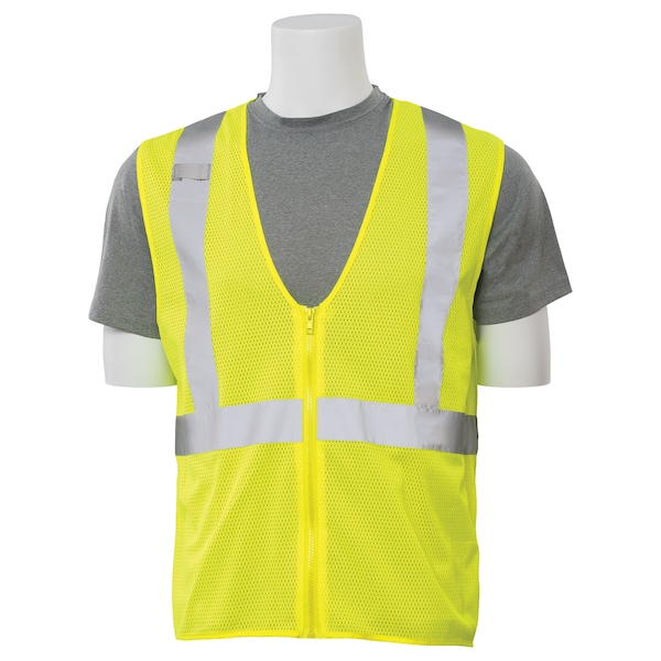 Erb Safety Safety Vest, Economy, Mesh, Class 2, S363, Hi-Viz Lime, 5XL 61451